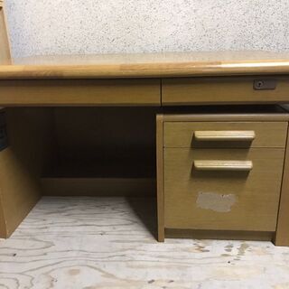 木製 勉強机 学習机 高さ調整可 幅100cm×奥行63cm×高...