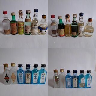 蒸留酒（ジン、ウォッカ、ラム等）の古酒ミニボトルまとめて26本セット 未開栓 AX1の画像