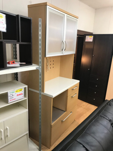 【リサイクルショップ八光　田上店　配達・設置OK】ナチュラルベージュ　食器棚