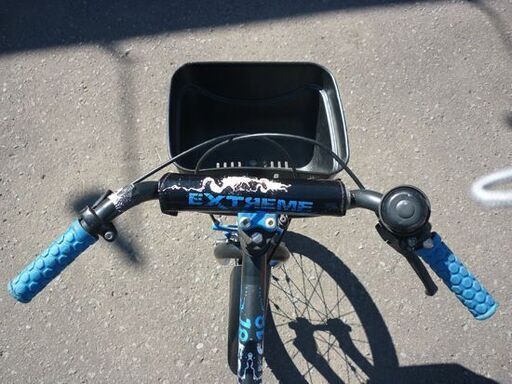 ☆18インチ 自転車 子ども用 カゴ付き ジュニアサイクル 男の子向け 青 黒 ブルー ブラック 札幌 北20条店