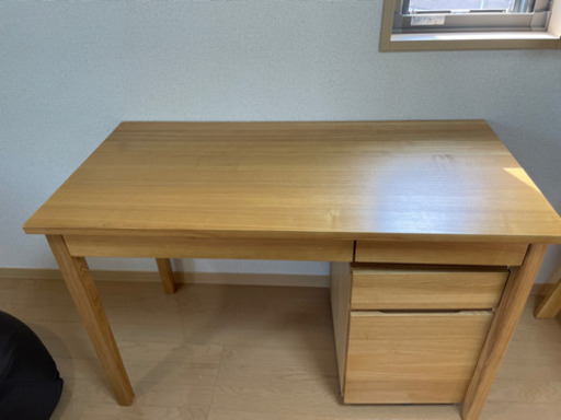 無印良品 デスク オーク キャビネット付き
