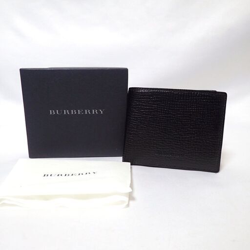 AA471 BURBERRY ロゴ チェック パスケース付き 二つ折り財布