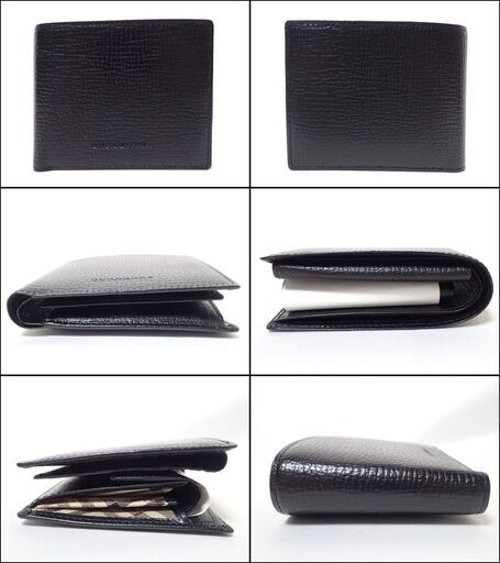 AA471 BURBERRY ロゴ チェック パスケース付き 二つ折り財布