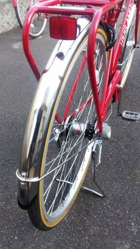 《売約済み》《市内配達無料》《防犯登録料込み》超美品中古車　鍵新品　27インチ　LOUIS AMU-Z レッド　内装３段切り替え　LEDオートライト