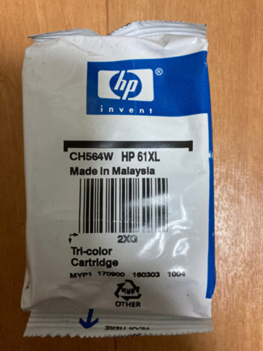 hp61XL  黒色インク増量、3色カラーインク増量のセット(箱無し、期限不明)