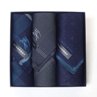 AA470 BURBERRY バーバリー ハンカチ3枚セット チェック ドットの画像