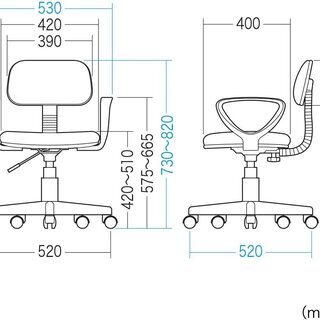 C5【未使用】サンワサプライ 肘掛け付きオフィスチェア/デスクチェア ブルー SNC-A1ABLの画像