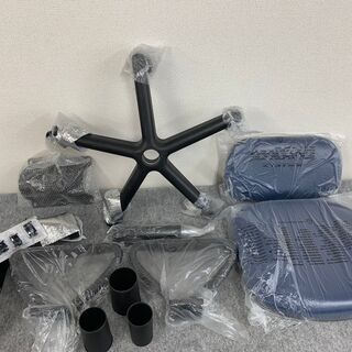 C5【未使用】サンワサプライ 肘掛け付きオフィスチェア/デスクチェア ブルー SNC-A1ABLの画像