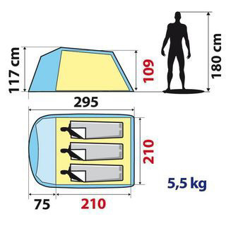 【ケシュア】ポップアップテント FRESH&BLACK XL - 3人用 の画像