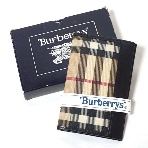 AA475 BURBERRY バーバリー 名刺入れ ノバチェック レザー パスケース