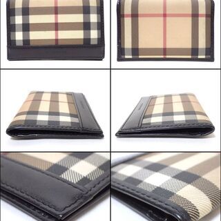 AA475 BURBERRY バーバリー 名刺入れ ノバチェック レザー パスケースの画像