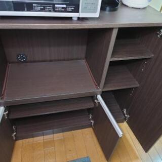 【直接引取限定】レンジ棚　レンジ台　食器棚の画像