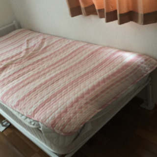 シングルベッド　マットレスセット　4/11までなら2000円引き　ニトリ製　分解済み、引き取りのみ（東区舞松原）の画像