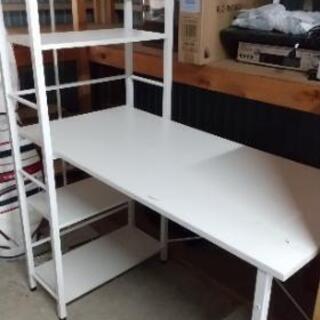 【中古品】収納棚付きパソコンデスク