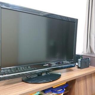 （取引中）液晶テレビ 本体録画機能付き32型 HITACHI wooo 黒の画像