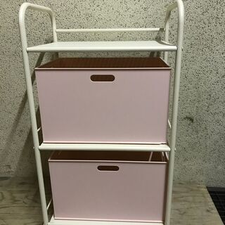 3段 スチールラック 収納ラック 収納ボックス付（蓋付） 小物入...