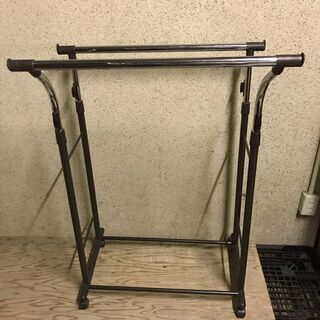 スチール製 2連 ハンガーラック 2列 幅73cm×奥行47cm...