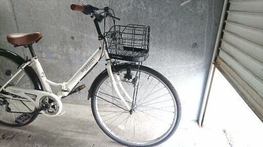 折りたたみ自転車中古 MYPALLAS APHRODITE 外装6段変速 カゴ付き 鍵新品 タイヤ26インチ 