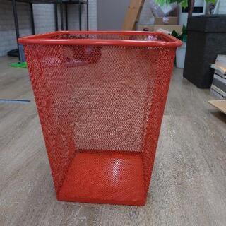 金属ゴミ箱　オレンジ