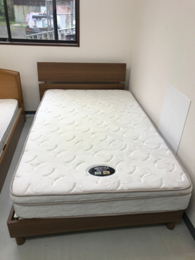 【リサイクルサービス八光　田上店　配達・設置OK】ダークブラウン　セミダブルベッド