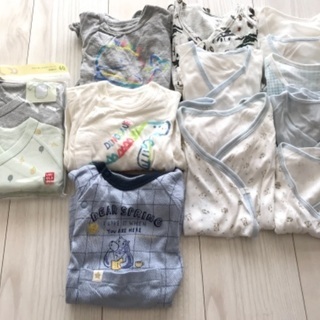 【お値下げ+赤ちゃん洗剤付き】ベビーサイズ60肌着半袖ロンパース...