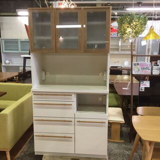 【愛品館市原店】河口家具　3枚扉キッチンボード　【管理IKB006966-104】