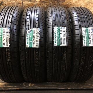 新品 YOKOHAMA ECOS ES31 185/70R14 14インチ 夏タイヤ 4本 フリード ノート ストリーム アリオン等　(MTB66) クレジットカード QR決済可能