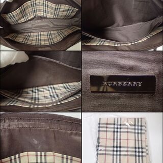 AA476 BURBERRY バーバリー レザー ビジネスバッグ ノバチェックの画像