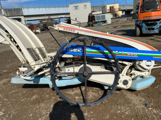 イセキ田植機歩行型さなえ200 稲作2条植え中古手押し