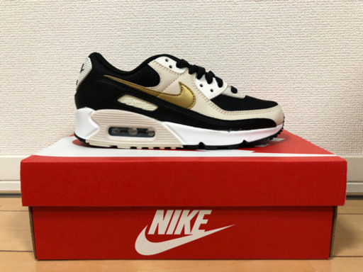 【新品】NIKE  エアマックス90 ブラック ゴールド ベージュ 23㎝
