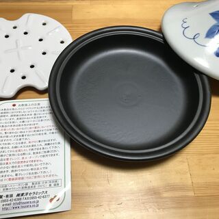 決まりました。無料で。未使用の有田焼 ヘルシータジン鍋（蒸し鍋）　型番：ID-09-03の画像