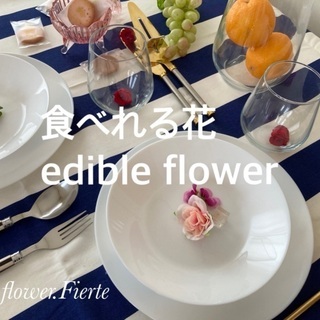 edible flower食べれるお花でIKEA食器で簡単テーブル
