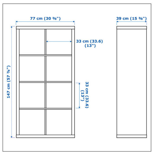 IKEA 収納棚カラックス 白 2列4段