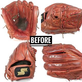 野球のグローブ修理　紐替え　色褪せ　メンテナンス 　ヒモ交換　グラブ  リメイク　GLOVE復活　REVIVALの画像