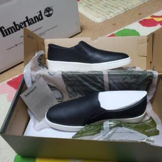 Timberland スリッポン 黒 革 24cmの画像