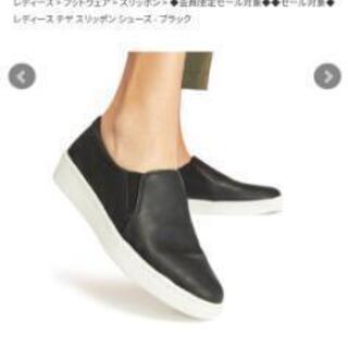 Timberland スリッポン 黒 革 24cmの画像