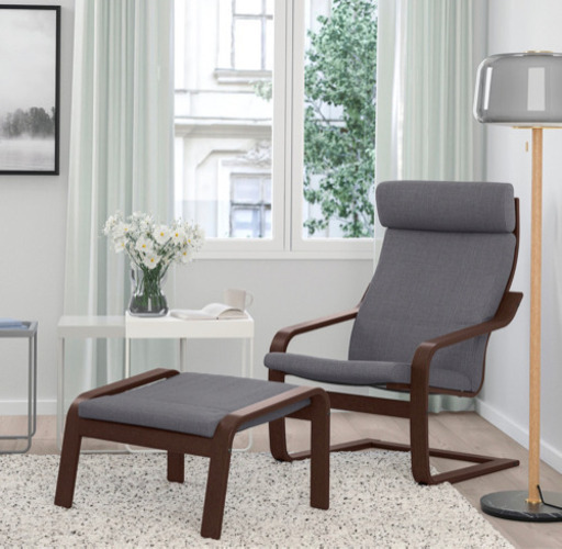 2点セット IKEA イケアPOÄNG ポエング　チェア\u0026オットマン