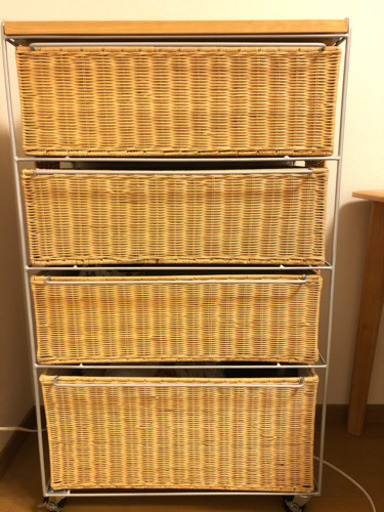 ベルメゾン ラタンランドリーチェスト ライトナチュラル B／35