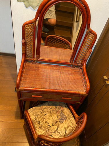 ドレッサーセット(レトロ籐家具)