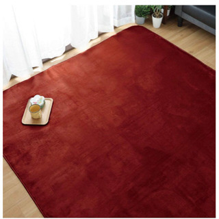 赤(ワインレッド)のラグ　200cm×240cm