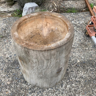 臼 植木鉢 餅つき 木塊 椅子 テーブル 古材 ガーデニング