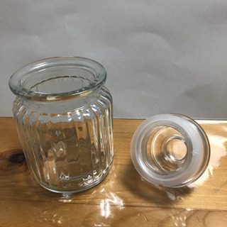 46)蓋付　小瓶　4個セット　クリアガラスの画像