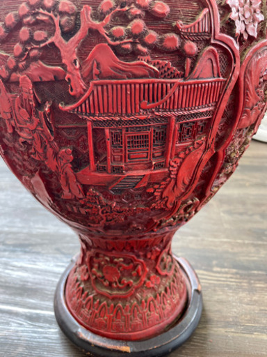 中国美術品 堆朱 壺