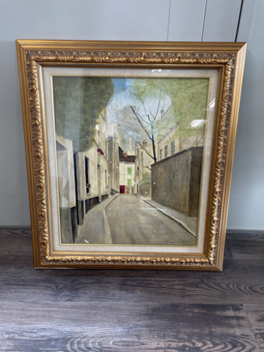 風景画 モンマルトル風景 服部和三郎