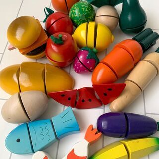 木のおもちゃ　野菜など詰め合わせ　おままごと
