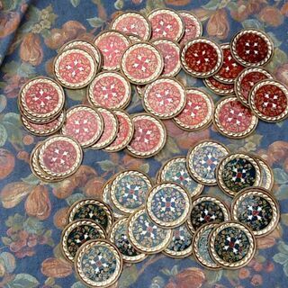 【アンティーク品？】ステンドグラス コースター 金メッキ ゴール...