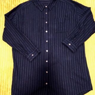 紺色ストライプシャツ 3Lサイズ