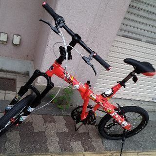 美品☆Doppelganger[ドッペルギャンガー]321 DritMAX 20吋(Fサス)採用折り畳みMTB アルミ/7speed/レッドの画像