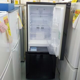 G:964166　2ドア　146L　三菱　2015年 中古 146L 2ドア冷蔵庫 サファイアブラック 三菱電機 1 2015年