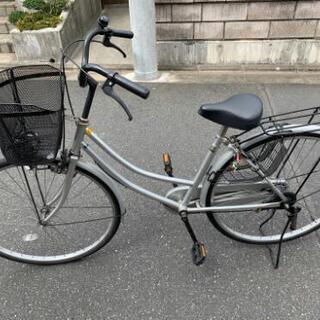 27インチ　自転車　シルバー